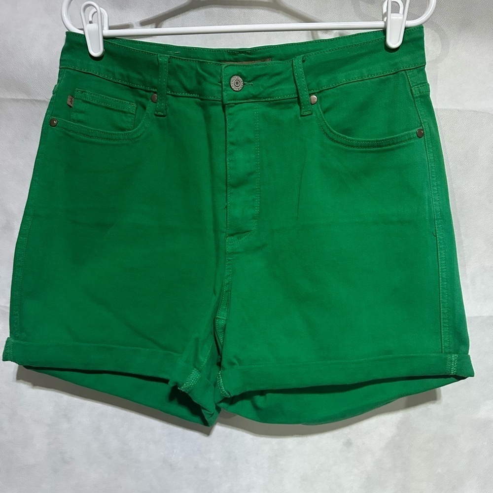 JUDY BLUE HIGH RISE Kelly GREEN Shorts JB150283 Sz 1XL PLUS Casual Summer NWOT